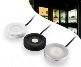2Pack 3W Waterproof LED Puck Light IP65 Rated LED Undercabinet Light Dimmable Outdoor LED Wall Light