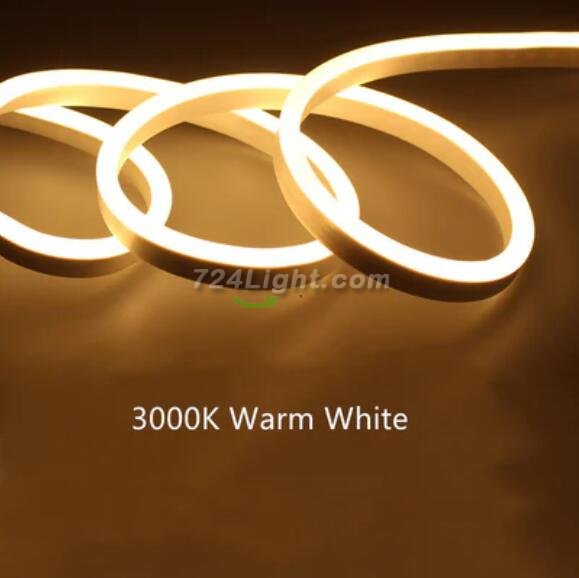 65.6FT (20Meters) LED Neon Rope Lights 8x16(mm) Neon LED Strip Lights 8Watt 120LEDs/M Flexibl 110V/220V AC Rope Lights Waterproof, Custom Cuttable Neon Lighting for In&Outdoor