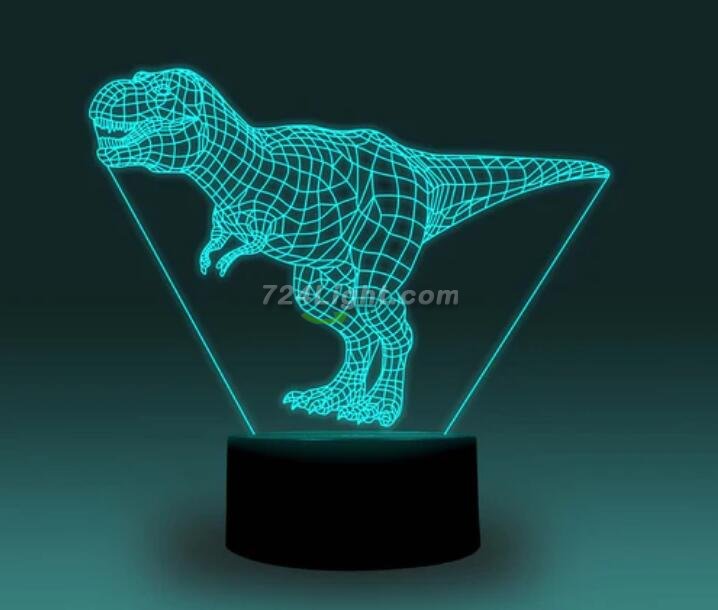 Animal Images 3D Illusion LED Night Light w/ 16 Colors Remote Touch Switch Adjustable Brightness for Kids Bedroom Decoration
