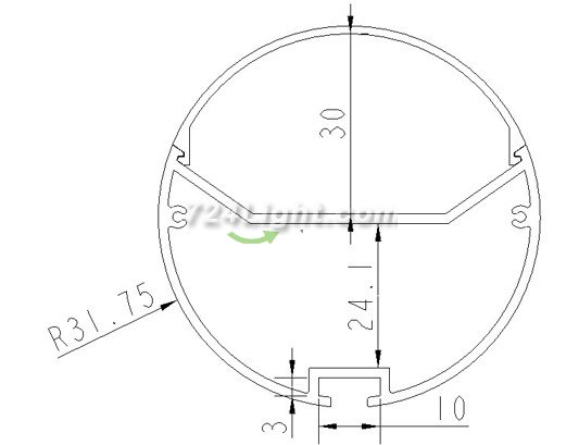 Black 2.5" Newest Suspended Tube Light LED Profile Diameter 63mm 1meter Tube lighting Profile