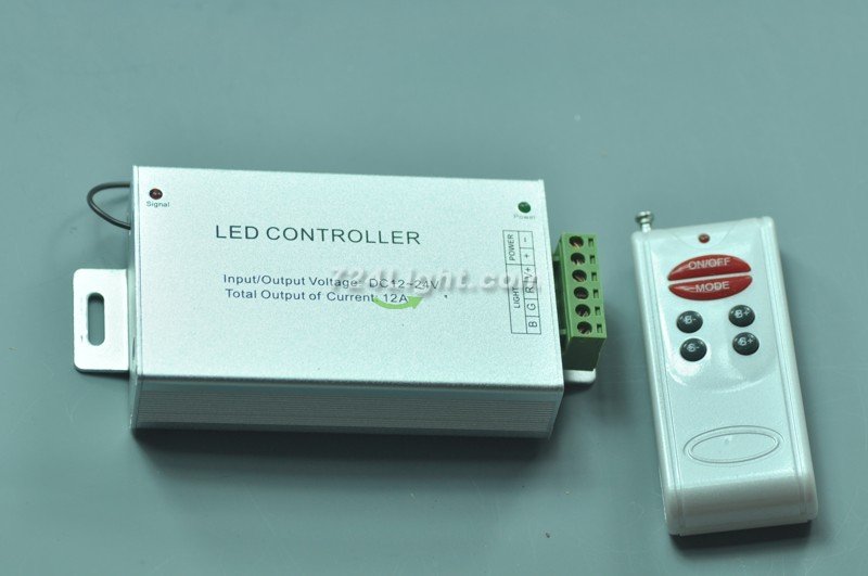 6 Keys RF Led Controller Remote Aluminum RGB Controller 12-24V 12A