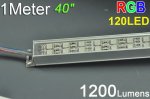 Double Row 1Meter 39.3inch 12V Superbright Waterproof 5050 RGB Color Changing LED Rigid Strip Bar 120LEDs