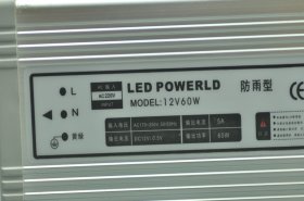 60 Watt LED Power Supply 12V 5A LED Power Supplies Rain-proof For LED Strips LED Light