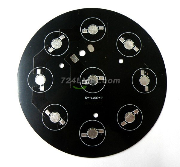 9W LED High Power Aluminum Plate 9 Series Connections Diameter 120mm