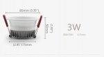 3W/5W/7W/9W Anti-glare, Antifog Dimmable LED Downlight CRI80 Deep Concave Ceiling Light-DFX Series