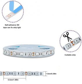 395nm 405nm Black Light SMD5050-300 12V 6A 72W UV (Ultraviolet) LED Strip Light Flex