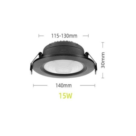 (image for) 15W Adjustable Downlight LED Home Round Recessed COB Spotlight Ceiling Spotlight