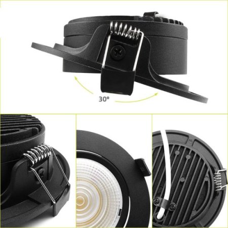 (image for) 15W Adjustable Downlight LED Home Round Recessed COB Spotlight Ceiling Spotlight
