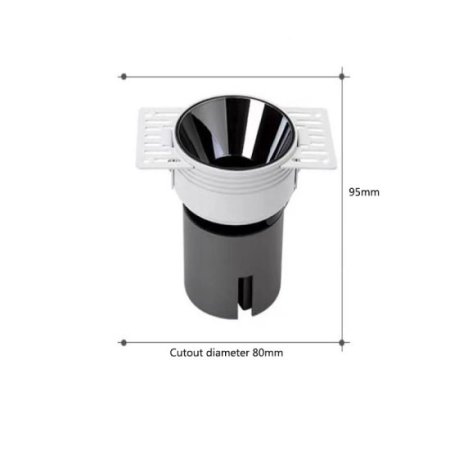 (image for) 7W Frameless Embedded LED Spotlight Home High Display Finger Anti-glare Pre-buried COB No Main Lamp Downlight