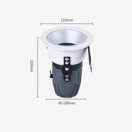(image for) 12W large Downlight LED Wall Washer Recessed Spotlight Living Room Anti-glare COB Ceiling Spotlight