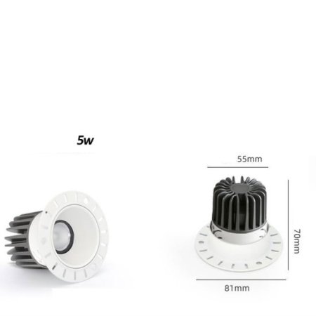 (image for) 5W HOTEL LIVING ROOM SPOTLIGHT COB ANTI-GLARE HIGH DISPLAY INDEX LED CEILING DOWNLIGHT FRAMELESS EMBEDDED SPOTLIGHT