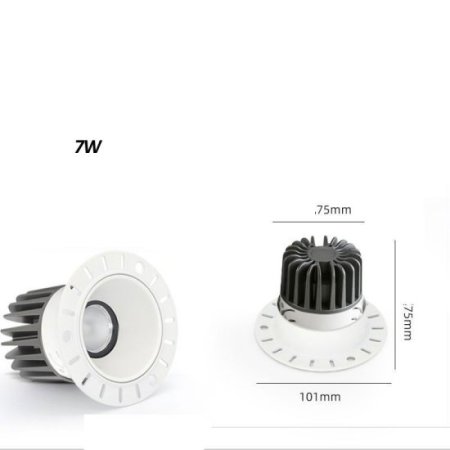 (image for) 7W HOTEL LIVING ROOM SPOTLIGHT COB ANTI-GLARE HIGH DISPLAY INDEX LED CEILING DOWNLIGHT FRAMELESS EMBEDDED SPOTLIGHT