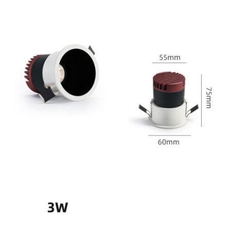 (image for) 3W HOTEL LIVING ROOM DEEP ANTI-GLARE SPOTLIGHT EMBEDDED COB WALL WASHER CREE CHIP HIGH DISPLAY FINGER NARROW EDGE