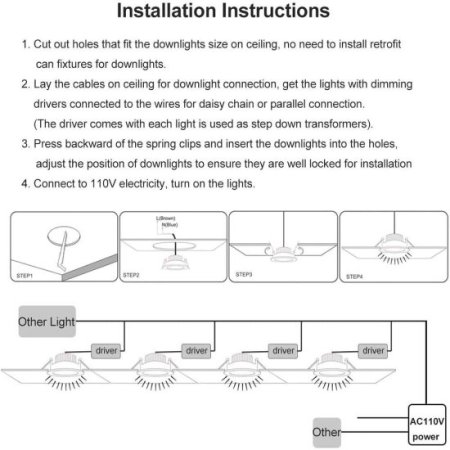 (image for) 2 INCH LED DOWN LIGHT, 3W RECESSED LIGHTING COB DIMMABLE CRI80, LED CEILING LIGHT WITH LED DRIVER