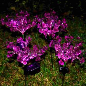 Solar Lights Outdoor Garden Decorative, 2 Pack Solar Powered Phalaenopsis Flower Lights Waterproof IP65 Design