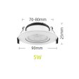 (image for) 5W Adjustable Downlight LED Home Round Recessed COB Spotlight Ceiling Spotlight