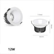 (image for) 12W SPOTLIGHT LED CEILING LIGHT EMBEDDED CREE HIGH DISPLAY BACKGROUND WALL HOTEL COB DOWNLIGHT ANTI-GLARE