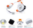 (image for) LED DOWN LIGHT, 5W RECESSED LIGHTING COB DIMMABLE CRI80, LED CEILING LIGHT WITH LED DRIVER