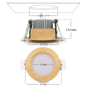 3W LED RECESSED LIGHTING DIMMABLE WOOD GRAIN DOWNLIGHT, CRI80, LED CEILING LIGHT WITH LED DRIVER