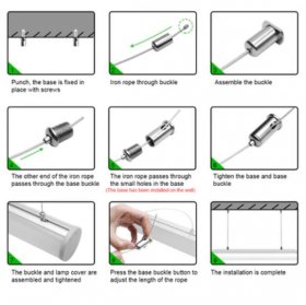 5 Pack D60 60mm Dia. Round Extruded Aluminum Channel for Pendant Linear Office Lighting System