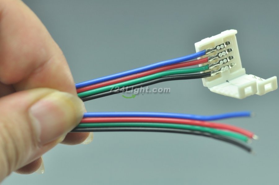 LED RGB Strip 10mm 4Pin Connector For 3528/5050 Multicolor LED Strip Easy Connect Cord Clip