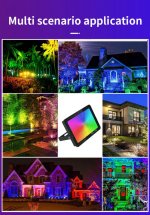 2 Pack 30W RGBCW Outdoor LED Floodlight WiFi Bluetooth RGBCW 2700K-6500K & 16 Million Colors, LED Landscape Lights, IP66 Waterproof