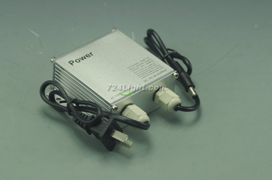 Waterproof 36W 12V 3A Power Supply IP65 Outdoor DC Transformer For LED light