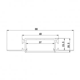 2 Meter 78.7â€ Recessed LED Corner Channels 88mm x 18.5mm Seamless Led Housing