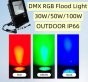 DMX512 RGB LED Flood Light 50W AC110-220V Outdoor IP66 LED WallWasher BLACK Aluminum Case Tempering Glass Cover High Lumen Security Light,Tunnel Spotlight Garden Landscape Lawn Lamp