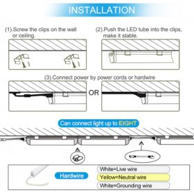 10Pcs Pack /2FT/3FT/4FT/5FT Line Voltage AC T5 LED Tube Light with Milky White cover