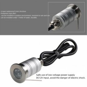 8PCS Pack 1W DC12V-24V IP67 15° Angle Waterproof Garden Stainless Steel Wall Corner Light Outdoor Spot LED Step Light