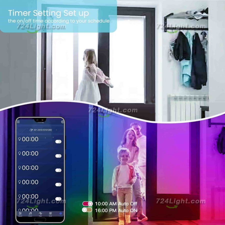 25 FT LED Strip Lights,Bluetooth LED Lights for Bedroom, Color Changing Light Strip with Music Sync, Phone Controller and IR Remote(APP+Remote +Mic)