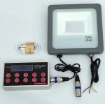 DMX512 RGB LED Flood Light 30W AC110-220V Outdoor IP66 LED WallWasher GREY Aluminum Case Tempering Glass Cover High Lumen Security Light,Tunnel Spotlight Garden Landscape Lawn Lamp