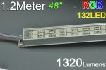 1.2Meter 12V Double Row 48inch Superbright Waterproof 5050 RGB Color Changing LED Rigid Strip Bar 132LEDs