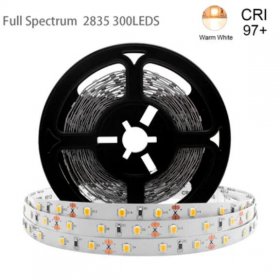 16.4FT 5Meter SMD2835 300LED 12V 30W True Color CRI95+ Full Spectrum LED Strip Light
