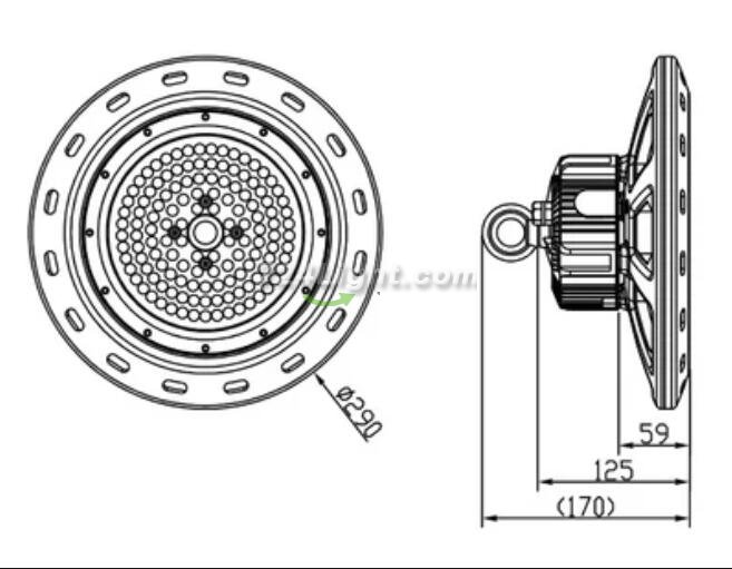 200W UFO LED High Bay Light Fixture 17000LM CRI>80 IP65 Waterproof 100-277VAC Non-Dimmable for Warehouse & Supermarket