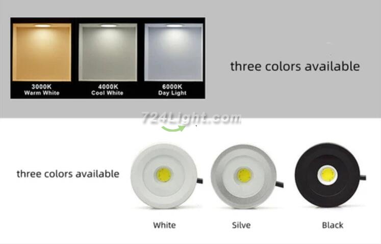 2Pack 3W Waterproof LED Puck Light IP65 Rated LED Undercabinet Light Dimmable Outdoor LED Wall Light