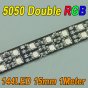 Black Double Row 39.3inch 5050 RGB Rigid LED Strips 144LED 1Meter 12V DC Aluminium Rigid Strip Light