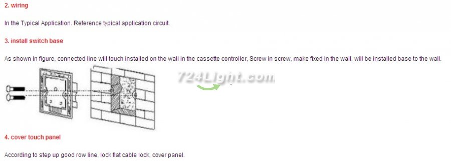 DC12-24V 2x4A Panel Touched LED controller Dimmer for LED Strip Lightings Color Temperature Adjustable