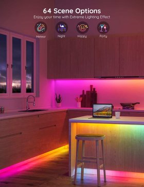 Led Lights 20ft for Bedroom Color Changing Luces Led para Decoracion RGB DIY Color Option with Power Supply and Remote