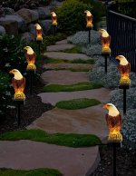 Solar Eagle Lights, Eagle Figurine Solar Stake Light Outdoor Waterproof for Garden, Lawn,Patio,Landscape Decoration