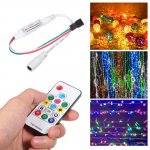 DC 5V-24V Mini Wireless 17 Keys RF Remote Controller with Lock Function 300 Kinds of Color Changes for WS2812 WS2811 SK6812 RGB LED Strip Light