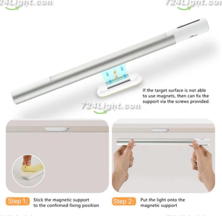 LED Motion Sensor Light Indoor, 2200mAh Rechargeable Closet Lights with Digital Display, 12.47in Wireless Under Cabinet Lighting for Closet, Wardrobe, Kitchen, Stair Indoor