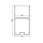 Aluminum LED profile for Droplight with Internal driver transformer space for led strip