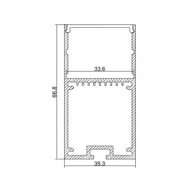 2.5 Meter 98.4â€œ Aluminum LED profile for Droplight with Internal driver transformer space for led strip