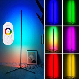 RGB Corner Floor Lamp Nordic Modern LED Floor Lamp Ambient Light w/ Remote Controller