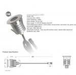 8PCS Pack 1W/3W IP67 Waterproof Dimmable Anti-Glare Stainless Steel Outdoor Cellular LED Underground Light