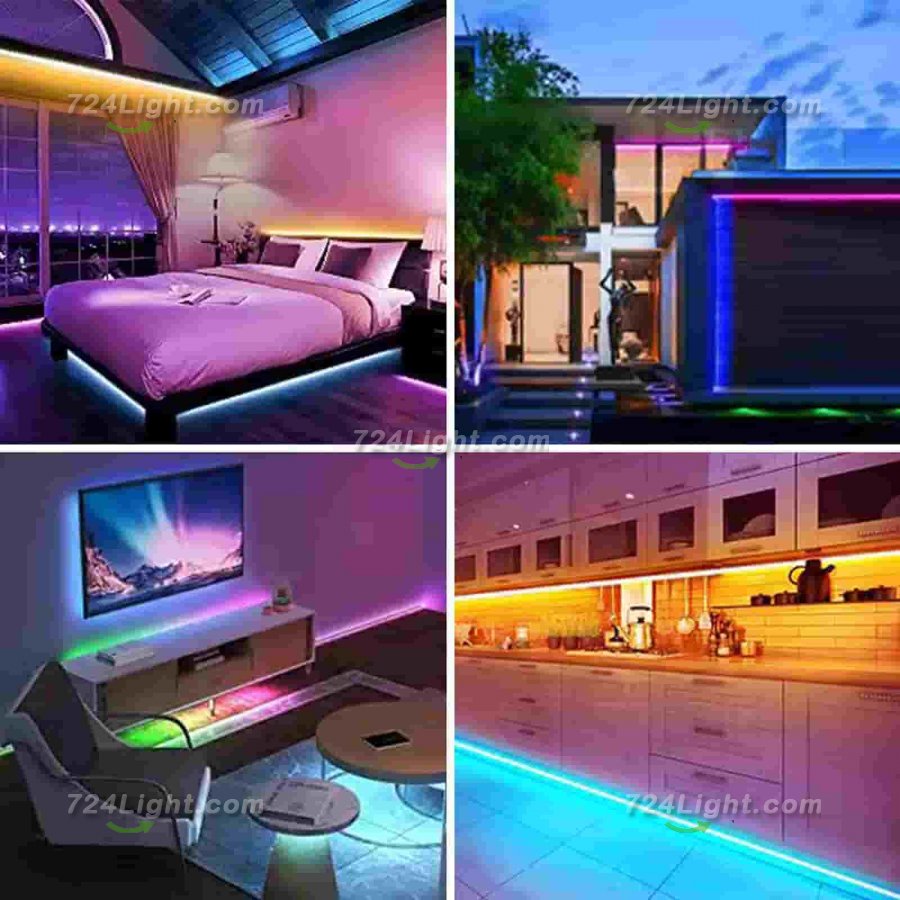 LED Strip Lights 32.8ft Color Changing 5050 RGB Led Lights for Bedroom,Built-in Mic,Led Lights With App Control and IR Remote For Home Decoration