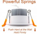 10 Pack 3W Dimmable Antifog LED Downlight CRI80 Flat Diffuser Ceiling Light -2-3/8'' Cutout