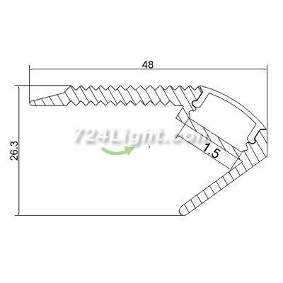 LED Aluminium 1 meter(39.4inch) Extrusion for Staircase Lighting